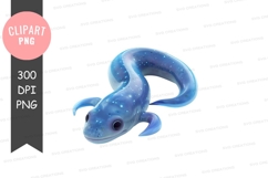 Blue glowing fish clipart png Product Image 1