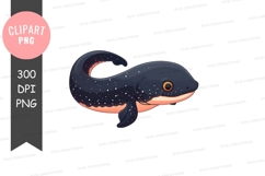 Black and orange aquatic creature clipart png Product Image 1
