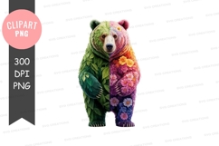 Colorful bear clipart png Product Image 1