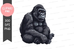 Thoughtful gorilla clipart png Product Image 1
