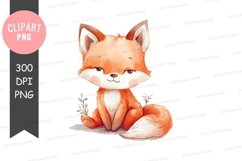 Cute cartoon fox clipart png Product Image 1