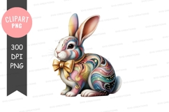 Colorful easter bunny clipart png Product Image 1