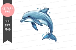 Leaping dolphin clipart png Product Image 1