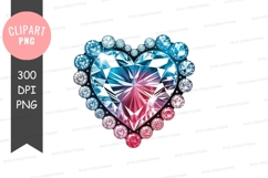 Heart shaped diamond clipart png Product Image 1