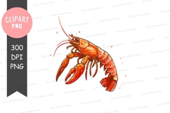 Vibrant lobster clipart png Product Image 1