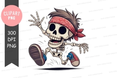Skateboarding skeleton clipart png Product Image 1