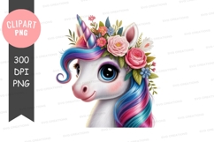 Colorful unicorn with floral crown Product Image 1