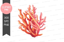 Vibrant coral clipart png Product Image 1