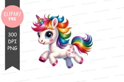 Rainbow unicorn clipart png Product Image 1