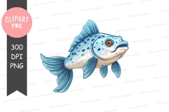 Blue speckled fish clipart png Product Image 1