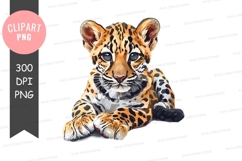 Cute jaguar cub clipart png Product Image 1