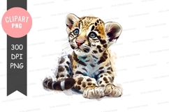 Cute jaguar cub clipart png Product Image 1
