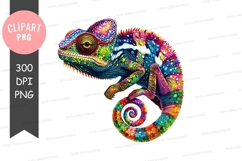 Colorful chameleon clipart png Product Image 1