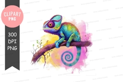Colorful chameleon clipart png Product Image 1