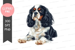 Cute cavalier king charles spaniel clipart png Product Image 1