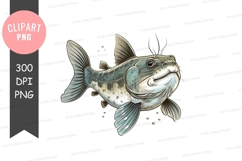 Playful catfish clipart png Product Image 1