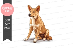 Brown and white dog clipart png Product Image 1