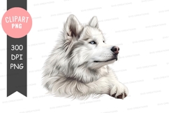 White husky dog clipart png Product Image 1