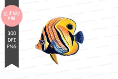 Vibrant tropical fish clipart png Product Image 1