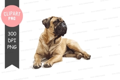 Relaxing bulldog clipart png Product Image 1