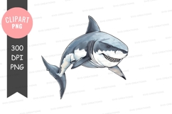 Cartoon shark clipart png Product Image 1