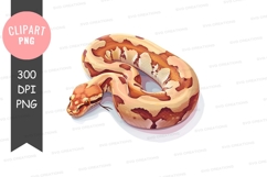 Coiled brown and white snake clipart png Product Image 1