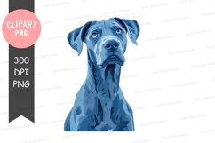 Blue dog portrait clipart png Product Image 1