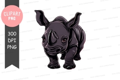 Cute baby rhino clipart png Product Image 1