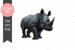 Majestic black rhinoceros clipart png Product Image 1
