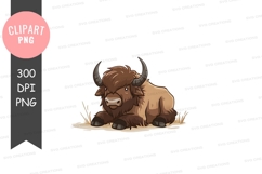 Cartoon bison lying down Product Image 1