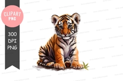 Cute tiger cub clipart png Product Image 1