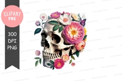 Floral skull clipart png Product Image 1