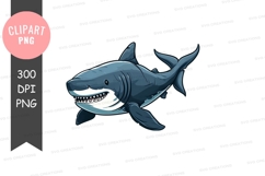 Cartoon shark clipart png Product Image 1