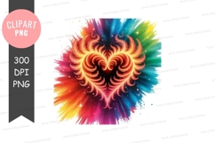 Colorful heart explosion clipart png Product Image 1