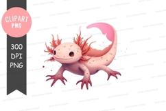 Pink axolotl clipart png Product Image 1