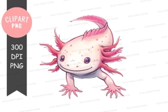 Pink axolotl clipart png Product Image 1