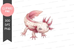 Cute pink axolotl clipart png Product Image 1