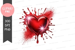 Shimmering red heart with splatter effect Product Image 1
