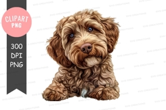 Cute brown puppy clipart png Product Image 1