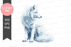 Majestic white wolf clipart png Product Image 1