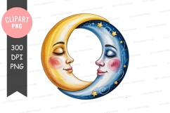 Sun and moon clipart png Product Image 1