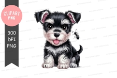 Playful puppy with ant clipart png Product Image 1