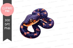 Vibrant purple snake clipart png Product Image 1