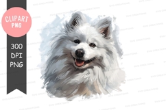 Happy white dog clipart png Product Image 1