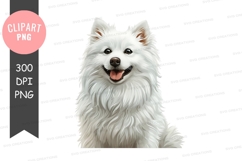 Happy white dog clipart png Product Image 1