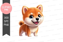 Happy shiba inu puppy clipart png Product Image 1