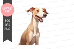 Happy whippet dog clipart png Product Image 1