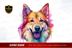 Vibrant dog portrait clipart png Product Image 1