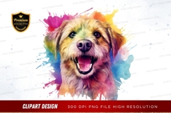 Happy dog with colorful splash Product Image 1