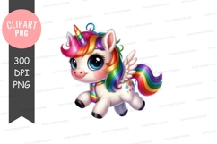 Rainbow unicorn clipart png Product Image 1